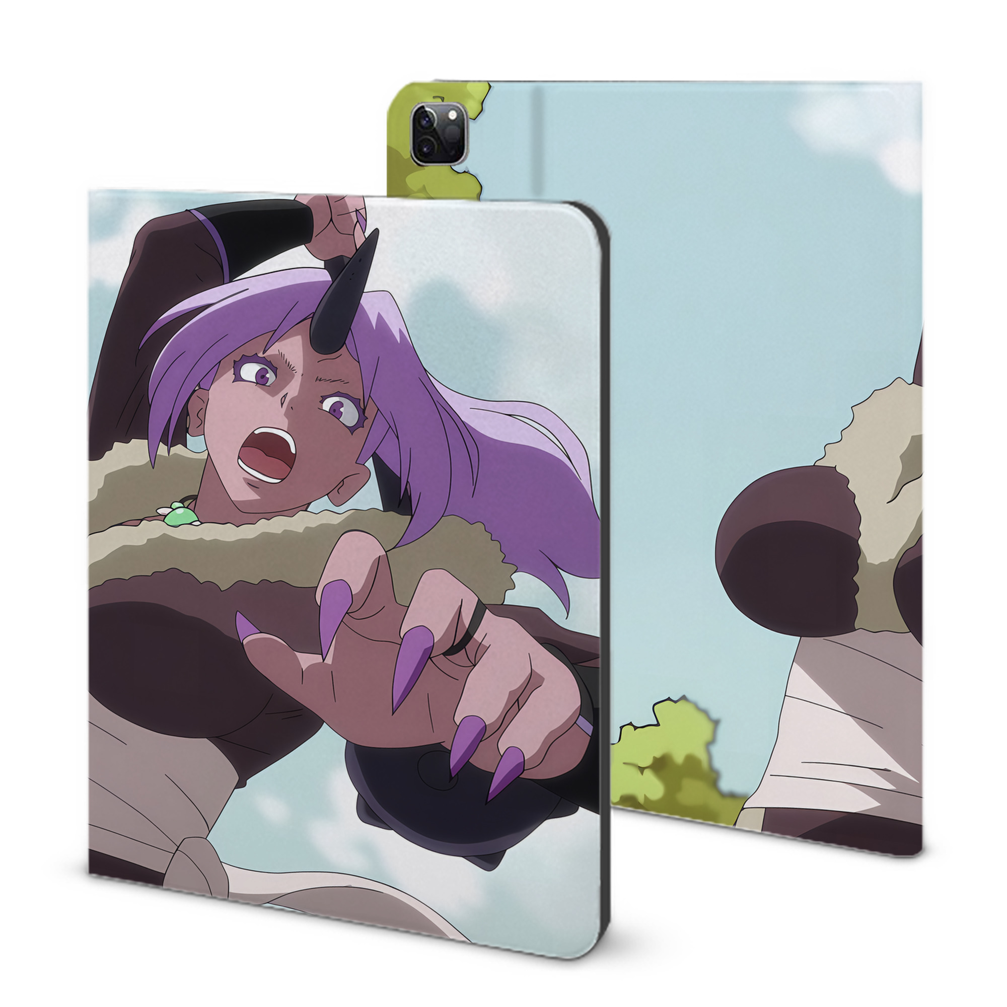 （画像用） 転スラ Regarding Reincarnated to Slime IPad ケース ブック型 PUレザー TPU 耐衝撃 軽量 薄型 ペン収納なし 全面保護 IPad 各モデル対応